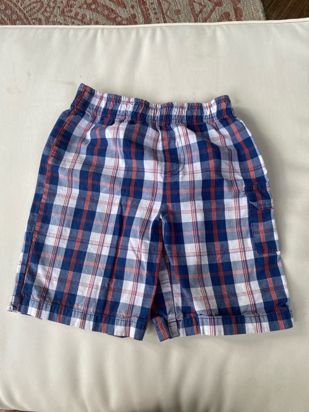 Blue & White Plaid Boy’s Casual Shorts